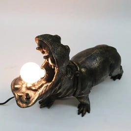 Hippo Table Lamp Black + Bronze