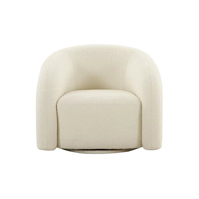 Chicago Swivel Chair - White Boucle