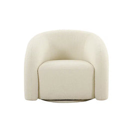 Chicago Swivel Chair - White Boucle