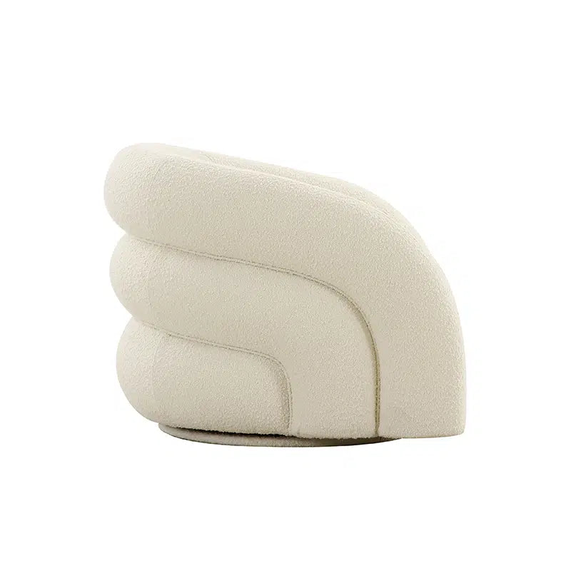 Chicago Swivel Chair - White Boucle