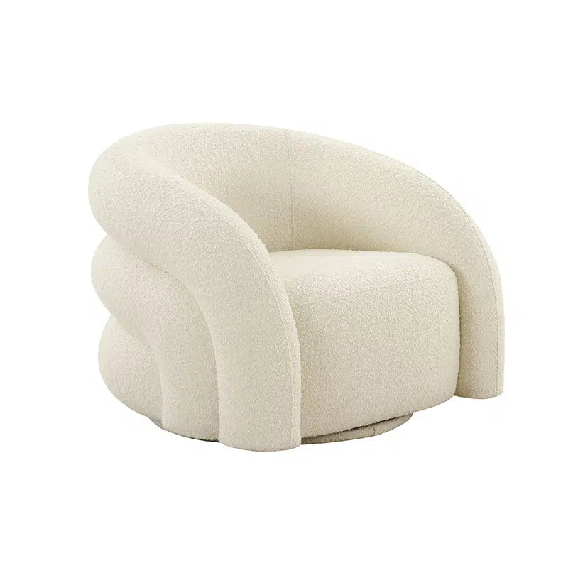 Chicago Swivel Chair - White Boucle