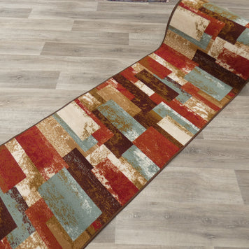 Multi Colour Non Slip Rubber Back Runner 80cm Wide x Cut To Order