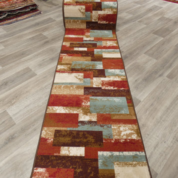 Multi Colour Non Slip Rubber Back Runner 80cm Wide x Cut To Order