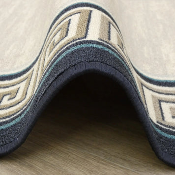 Greek Key Design Non Slip Rubber Back Runner 80cm Wide x Cut To Order