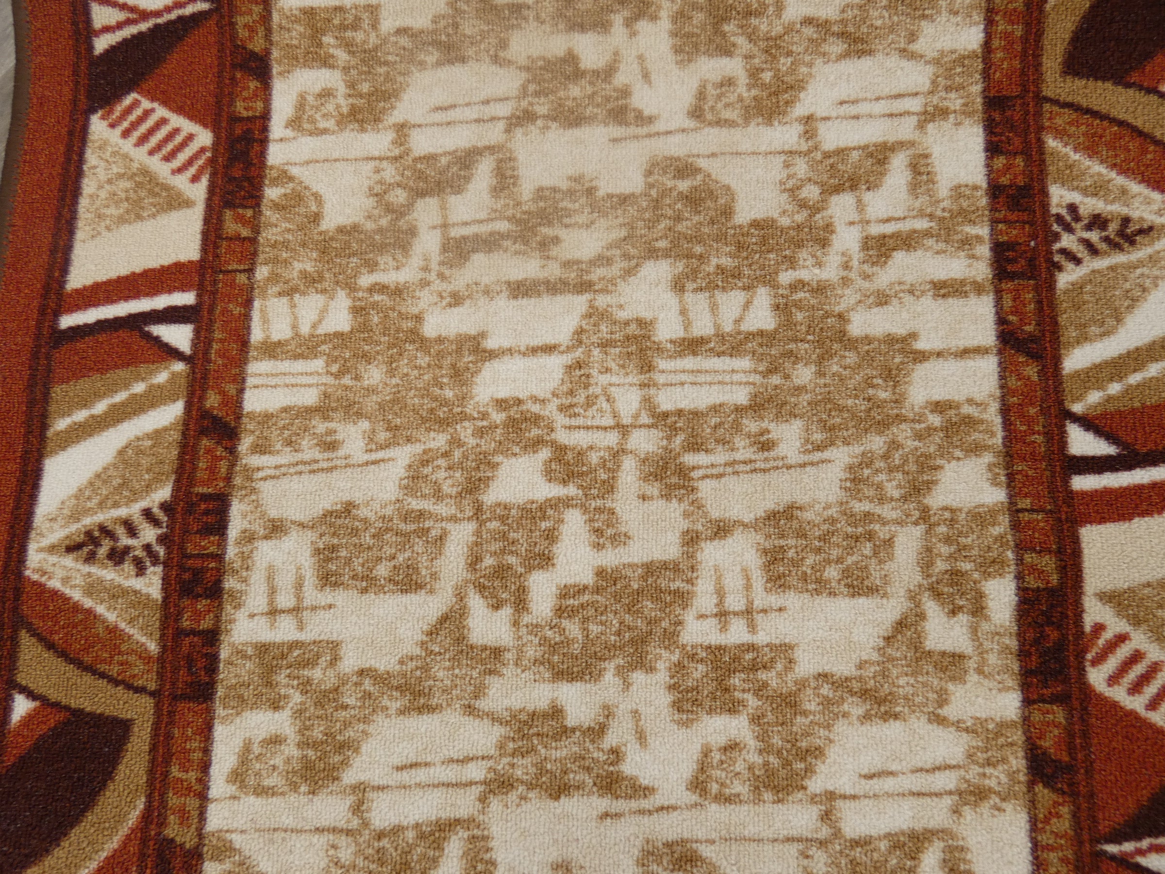 Border Design Non Slip Rubber Back Runner 80cm Wide x Cut To Order