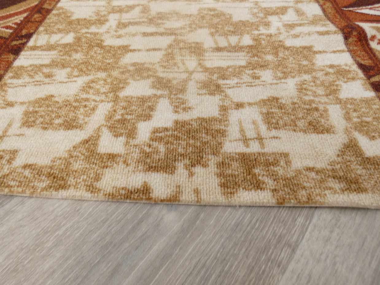 Border Design Non Slip Rubber Back Runner 80cm Wide x Cut To Order
