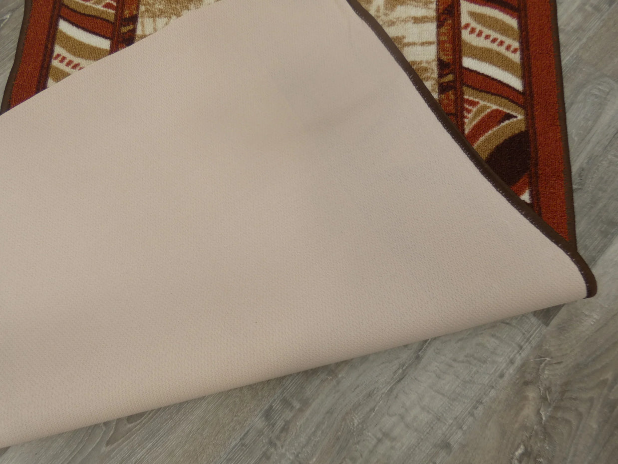 Border Design Non Slip Rubber Back Runner 80cm Wide x Cut To Order