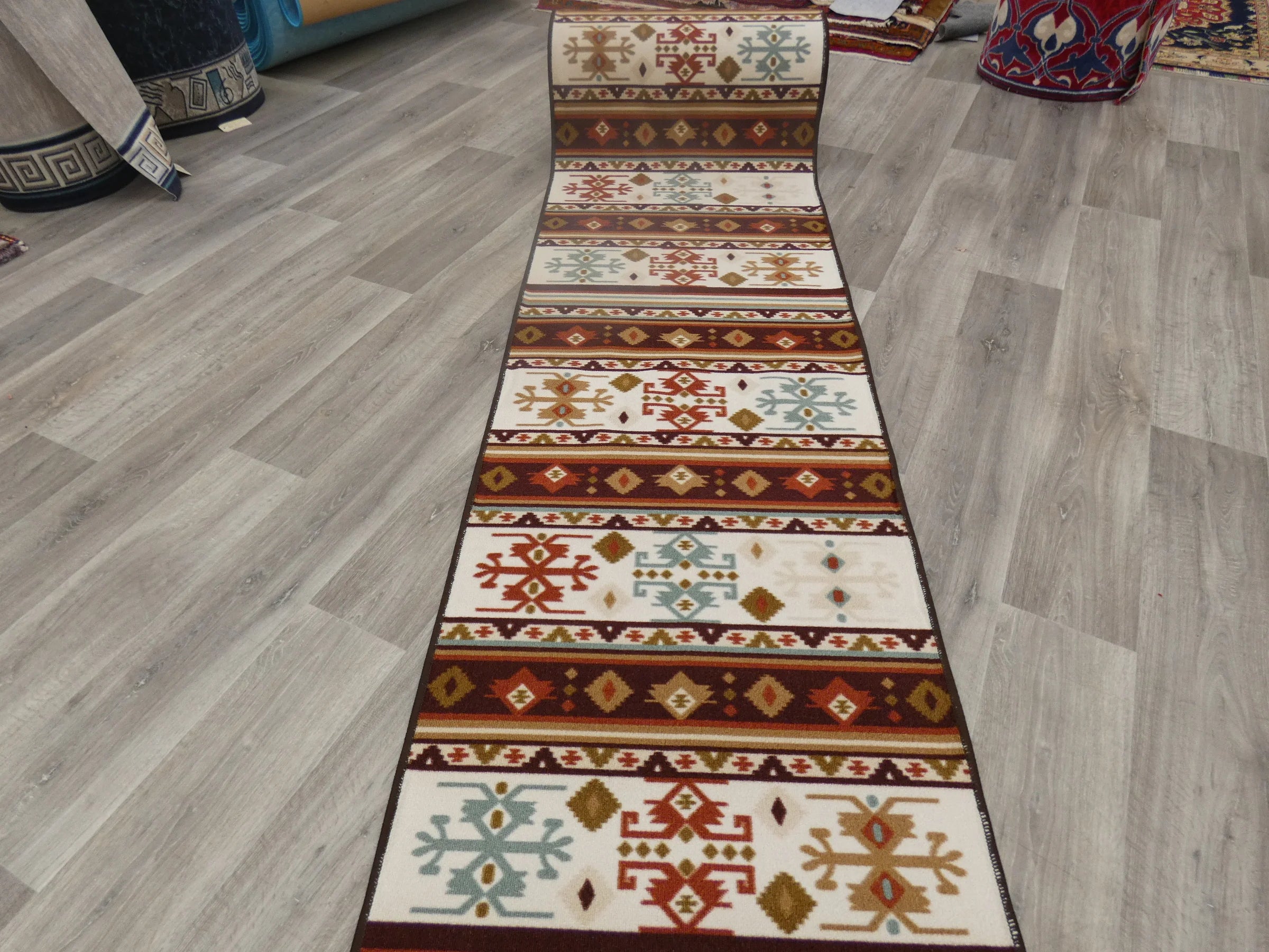 Aztek Design Non Slip Rubber Back Runner 80cm Wide x Cut To Order