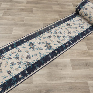 Floral Design Non Slip Rubber Back Runner