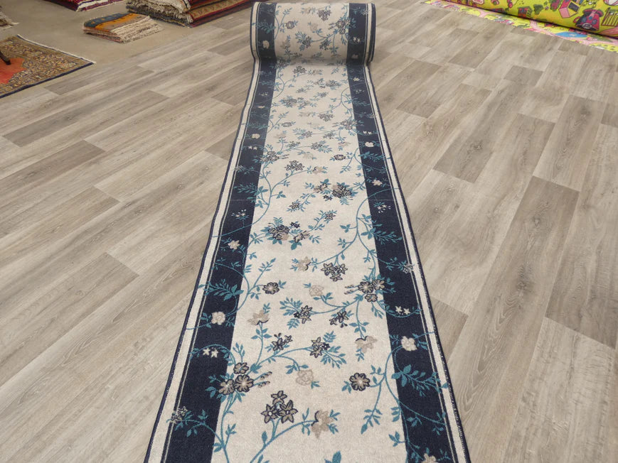 Floral Design Non Slip Rubber Back Runner