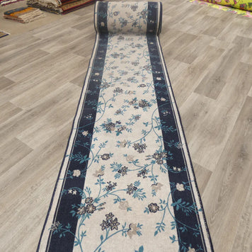 Floral Design Non Slip Rubber Back Runner