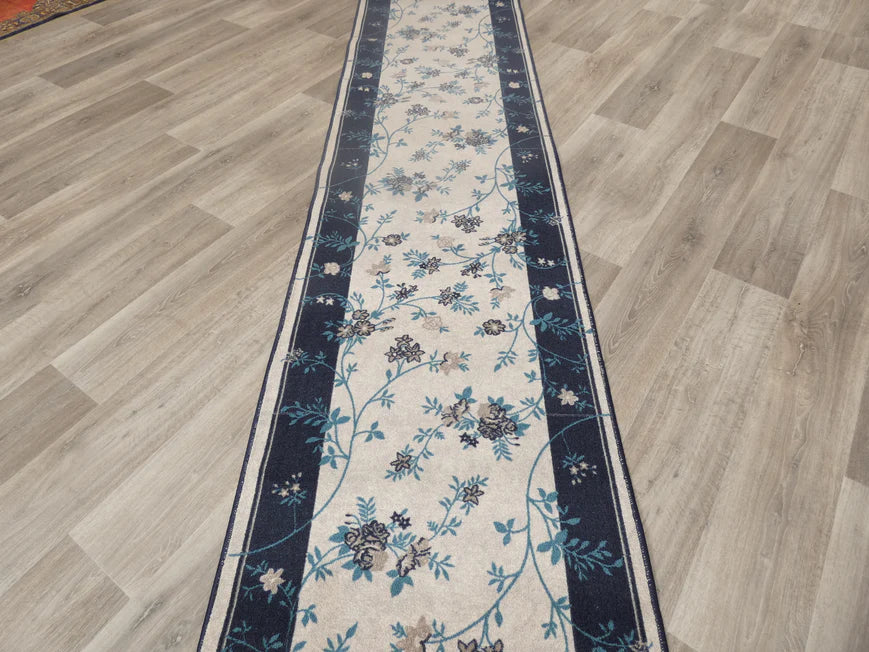 Floral Design Non Slip Rubber Back Runner