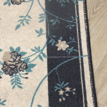 Floral Design Non Slip Rubber Back Runner