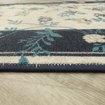 Floral Design Non Slip Rubber Back Runner