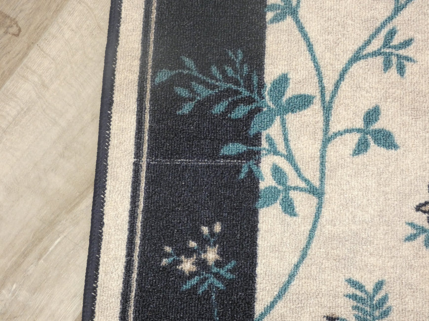 Floral Design Non Slip Rubber Back Runner