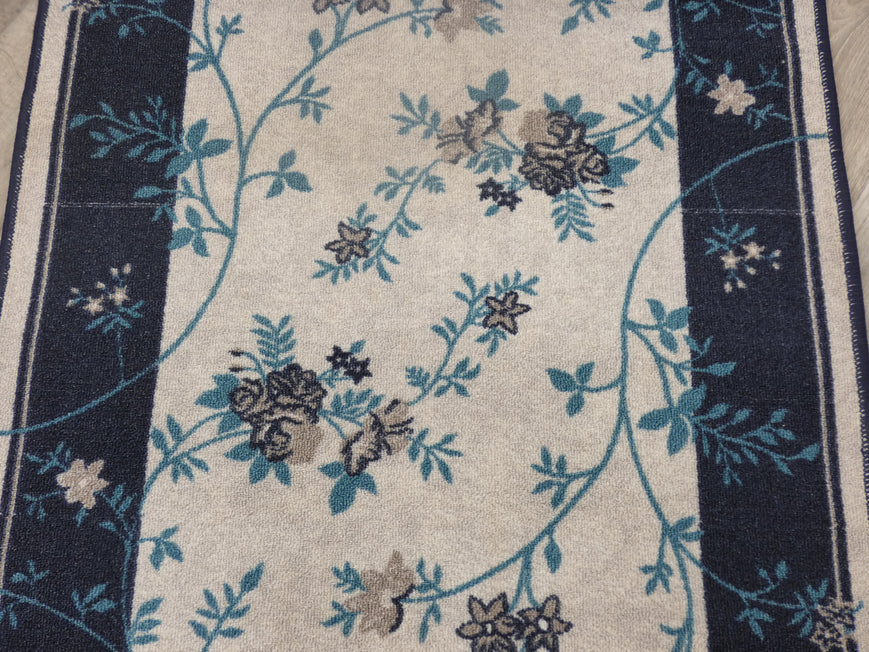 Floral Design Non Slip Rubber Back Runner