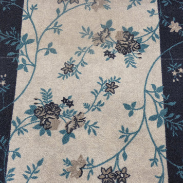 Floral Design Non Slip Rubber Back Runner