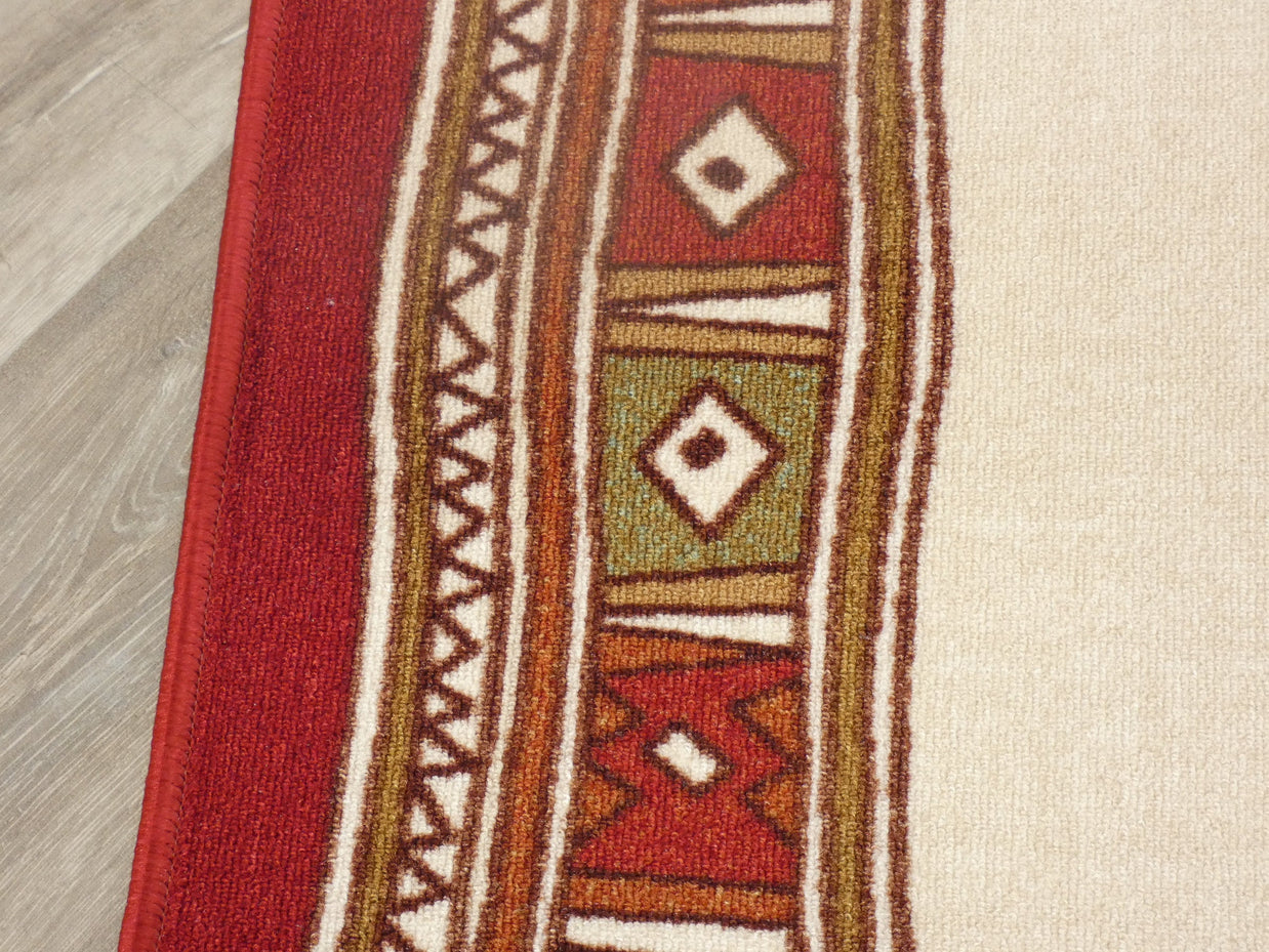 Border Design Non Slip Rubber Back Runner 80cm Wide x Cut To Order
