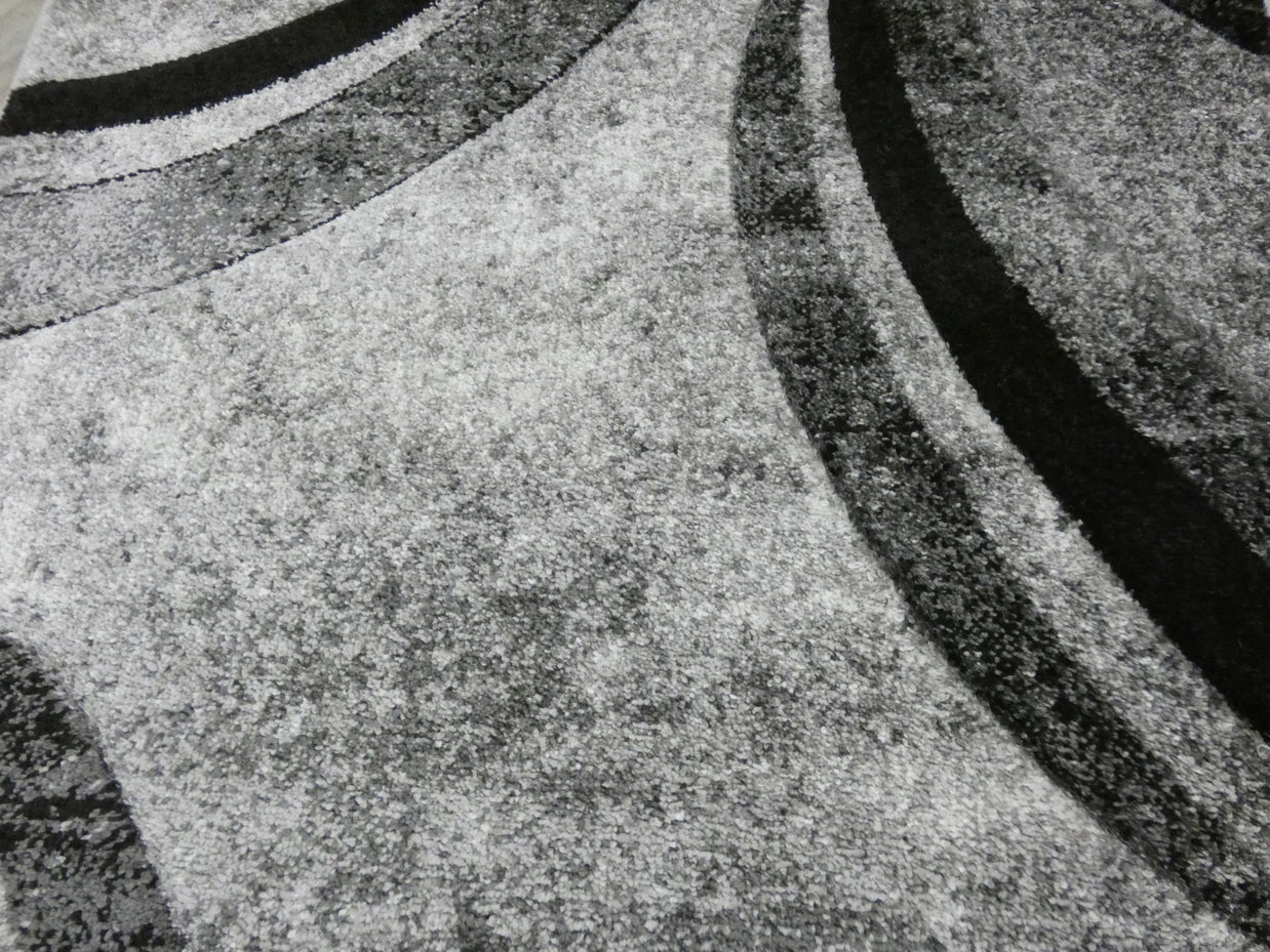 Aroha Abstract Modern Grey Colour Turkish Hallway Runner 80cm Wide x Cut To Order