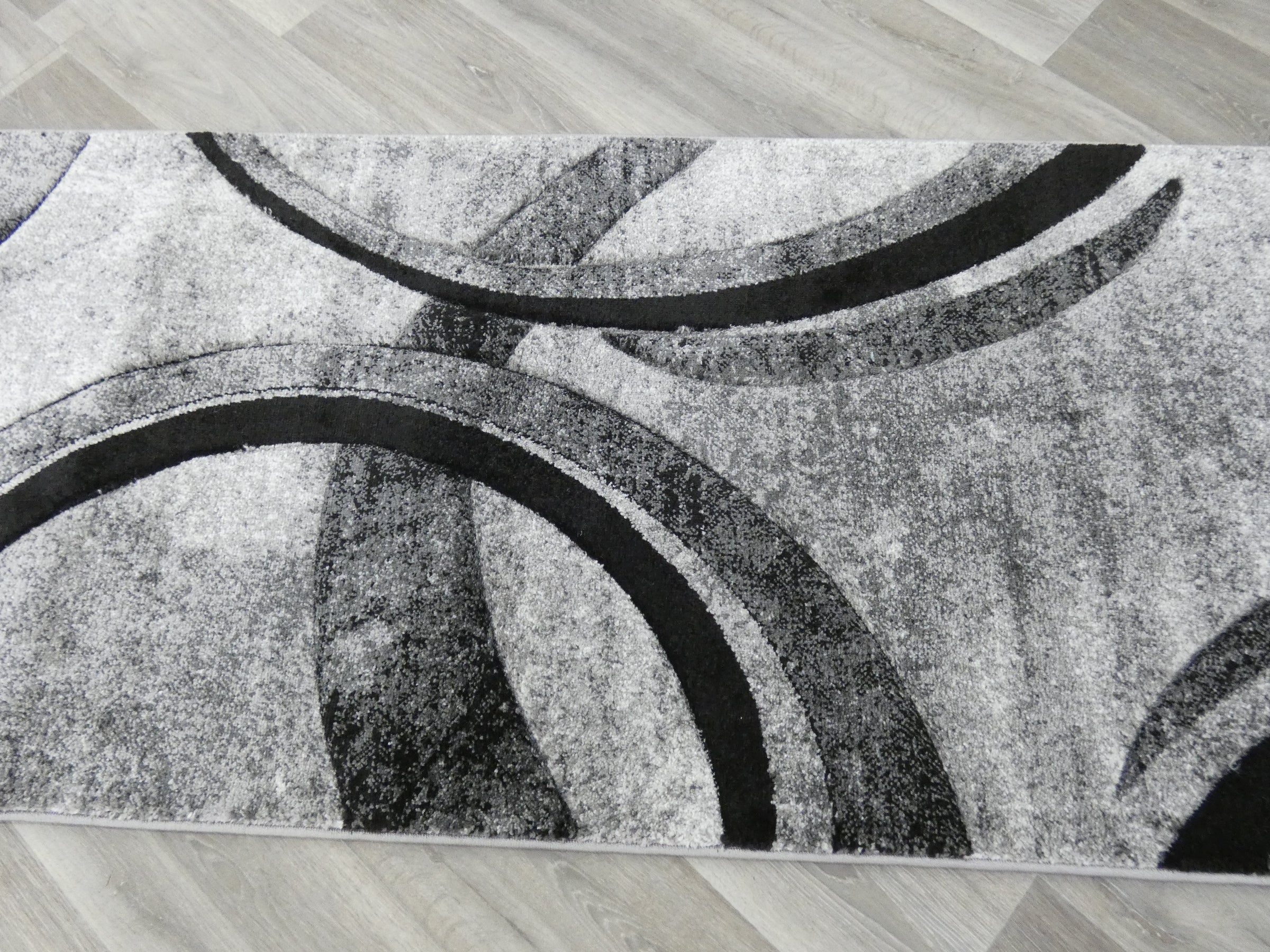 Aroha Abstract Modern Grey Colour Turkish Hallway Runner 80cm Wide x Cut To Order