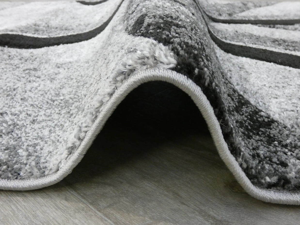 Aroha Abstract Modern Grey Colour Turkish Hallway Runner 80cm Wide x Cut To Order