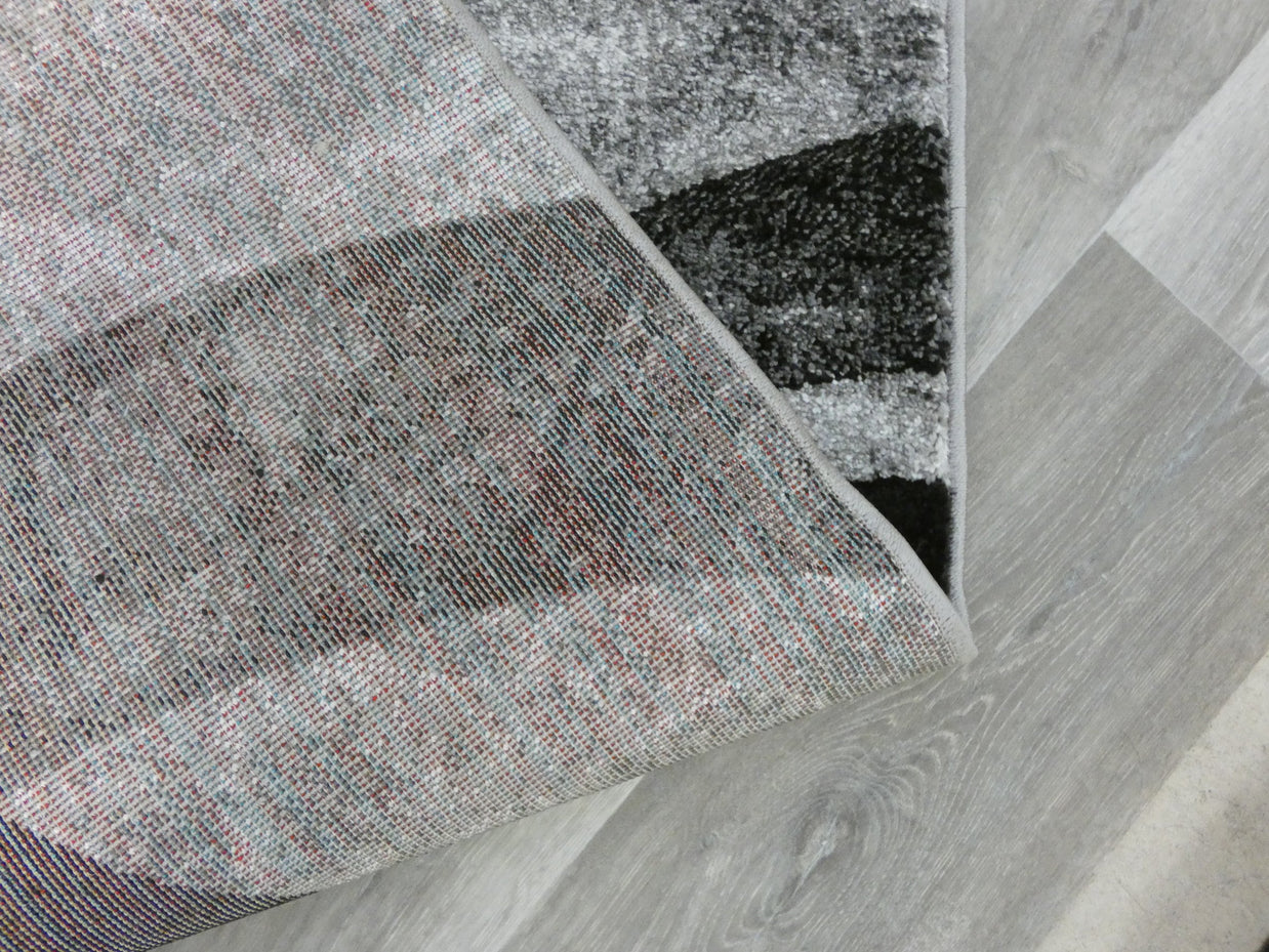 Aroha Abstract Modern Grey Colour Turkish Hallway Runner 80cm Wide x Cut To Order