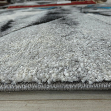 Abstract Modern Design Turkish Aroha Rug in Turquoise & Grey