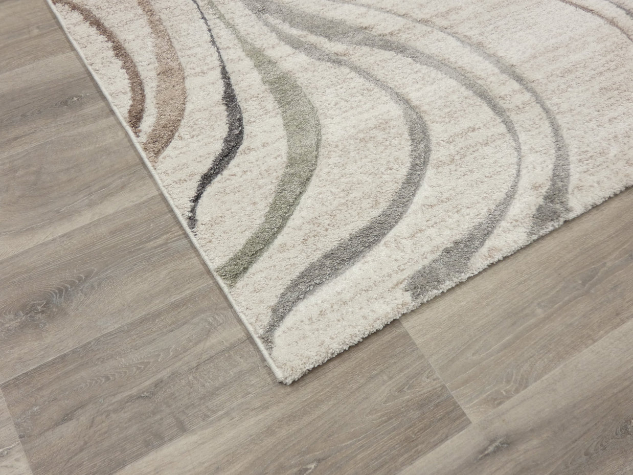 Swirl Abstract Pattern Rug in Cream & Soft Tones Colours