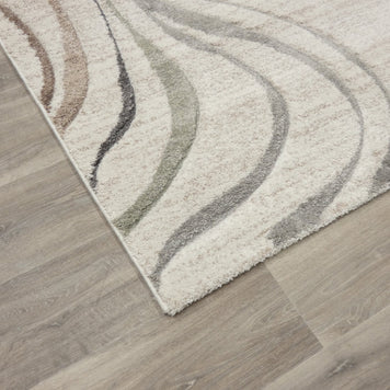 Swirl Abstract Pattern Rug in Cream & Soft Tones Colours