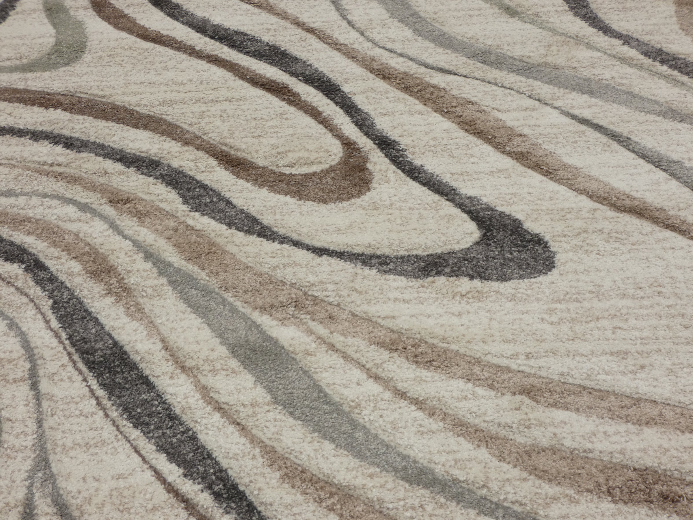 Swirl Abstract Pattern Rug in Cream & Soft Tones Colours