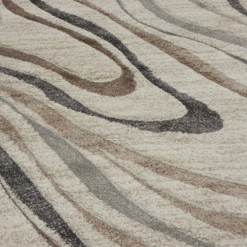 Swirl Abstract Pattern Rug in Cream & Soft Tones Colours