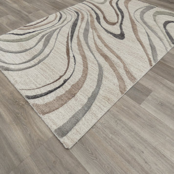 Swirl Abstract Pattern Rug in Cream & Soft Tones Colours