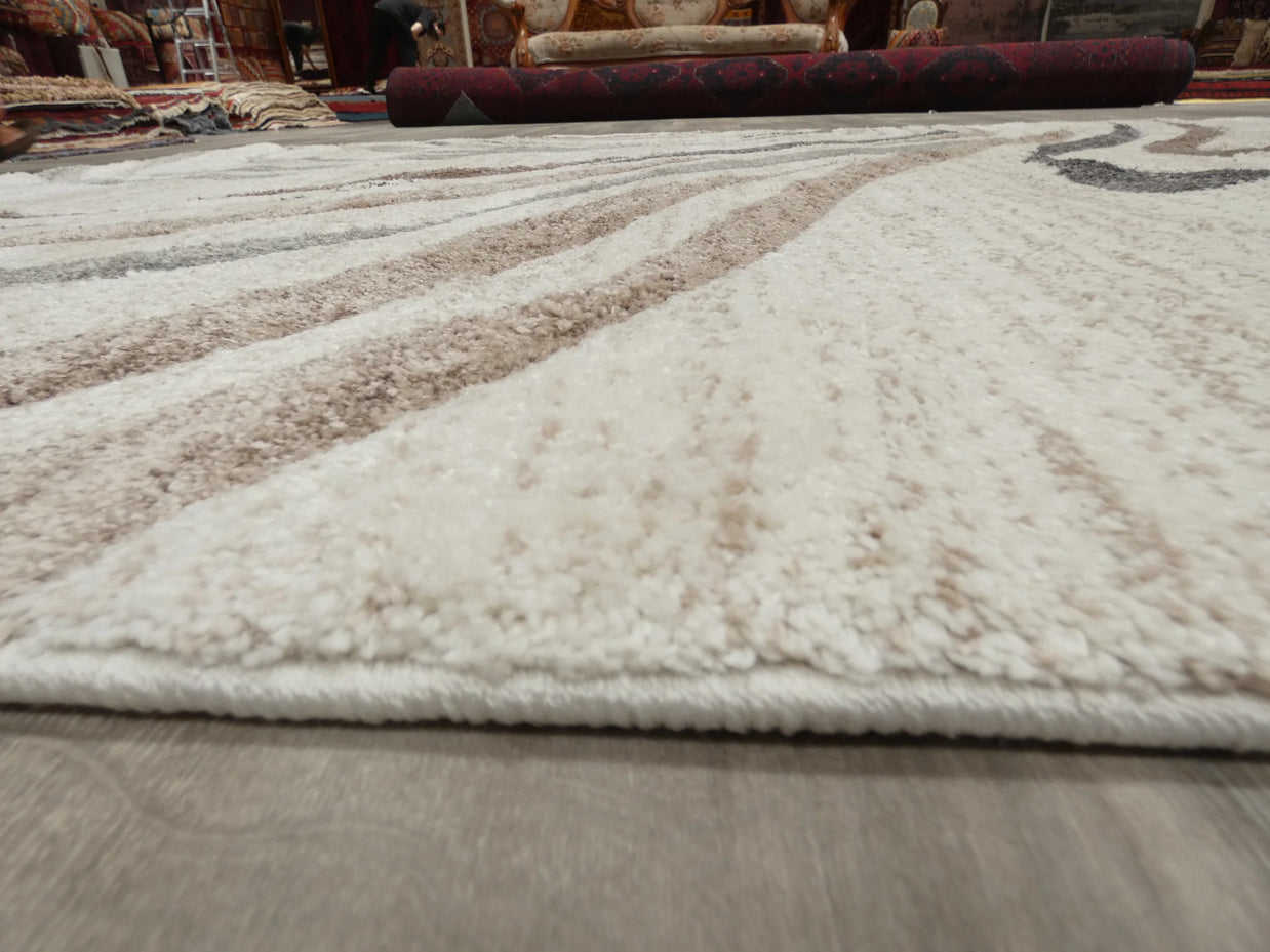 Swirl Abstract Pattern Rug in Cream & Soft Tones Colours