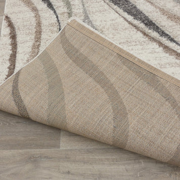 Swirl Abstract Pattern Rug in Cream & Soft Tones Colours