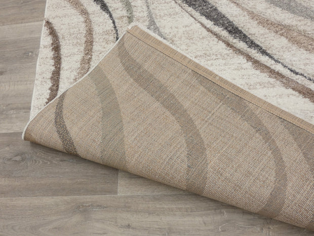 Swirl Abstract Pattern Rug in Cream & Soft Tones Colours