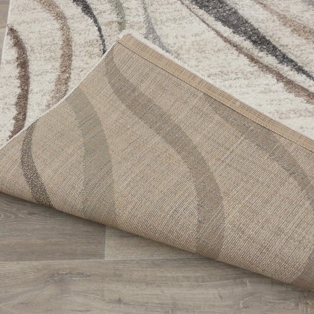 Swirl Abstract Pattern Rug in Cream & Soft Tones Colours