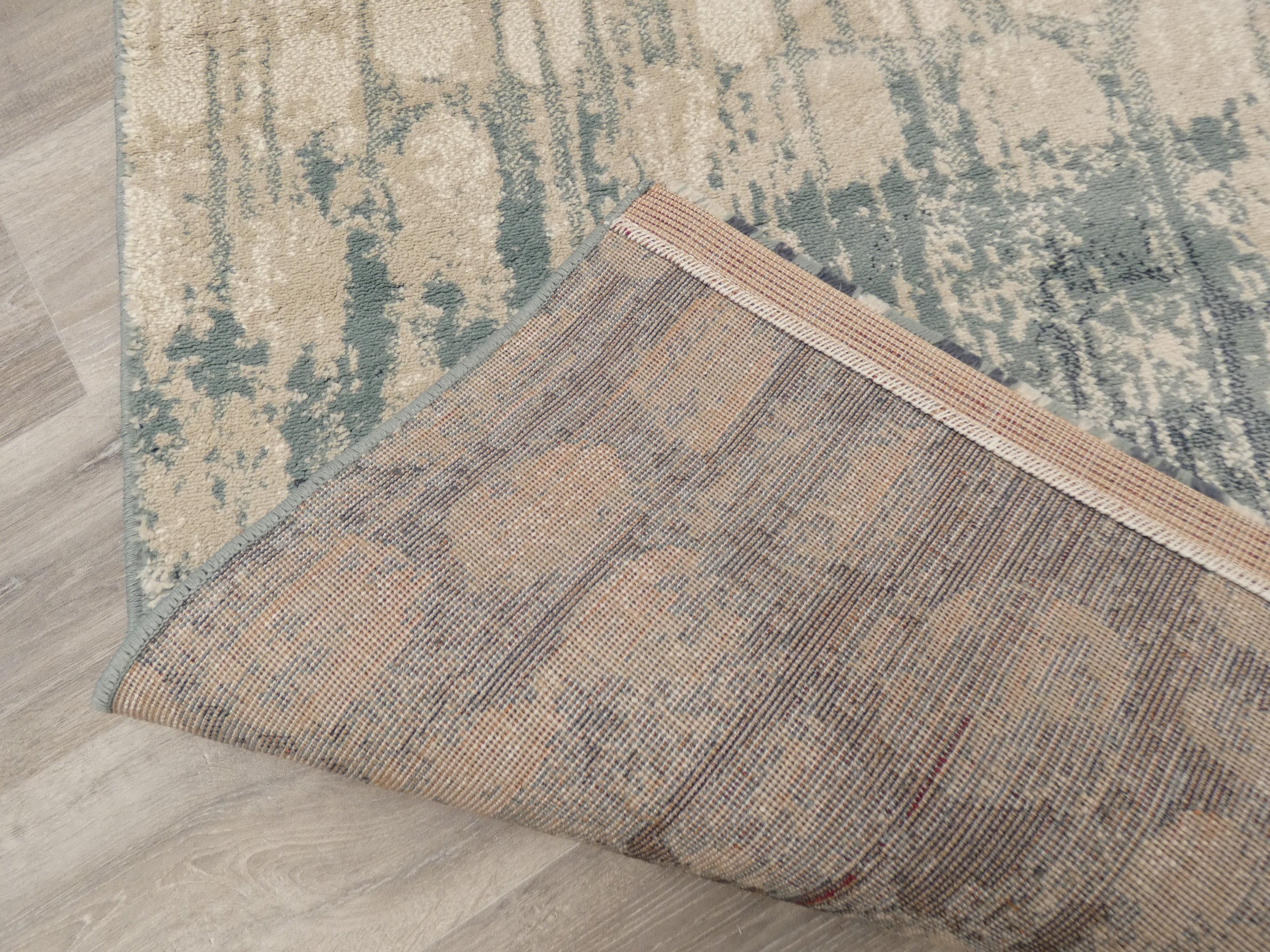 Modern Design Teal Blue & Beige Rug