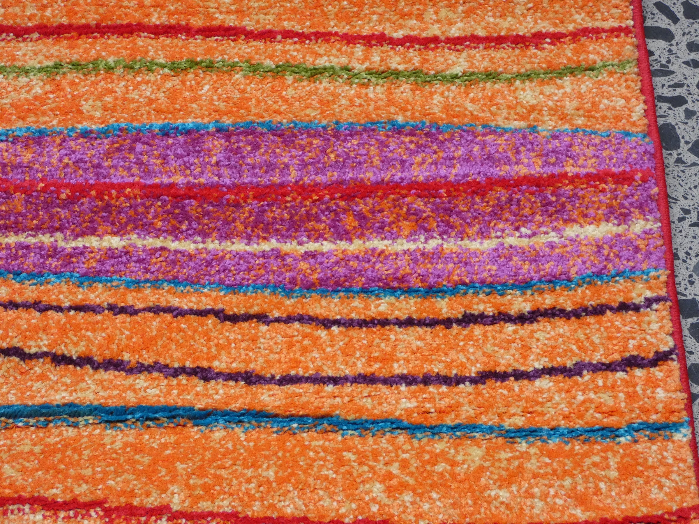 Multi Colour Modern Rainbow Design Turkish Aroha Rug