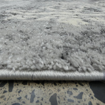 Geometric Modern Design Turkish Aroha Rug in Light Grey & Grey