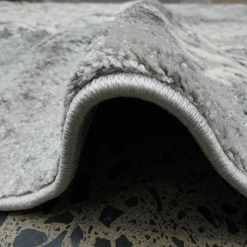 Geometric Modern Design Turkish Aroha Rug in Light Grey & Grey