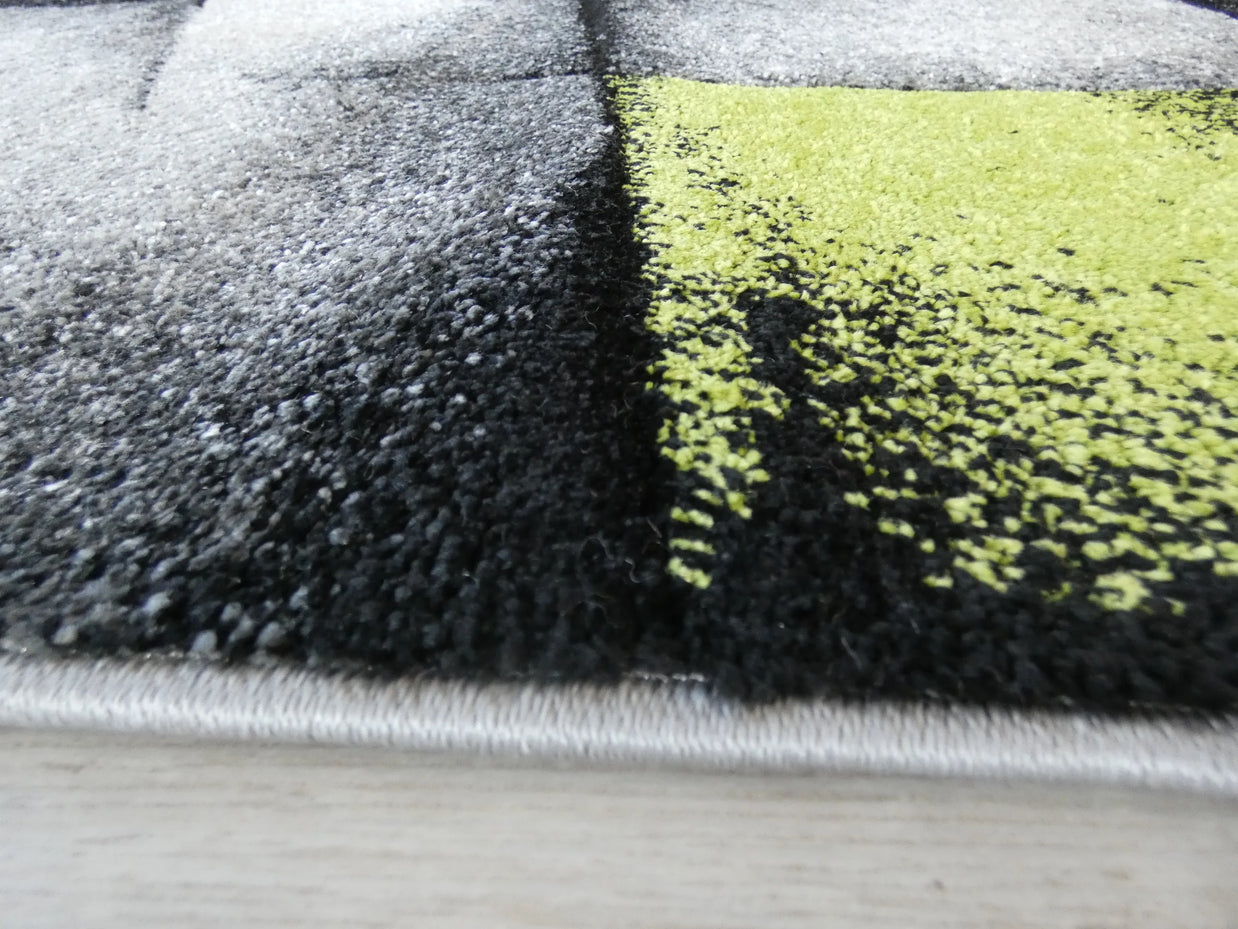 Modern Aroha Abstract Design Turkish Rug in Grey & Green Colour