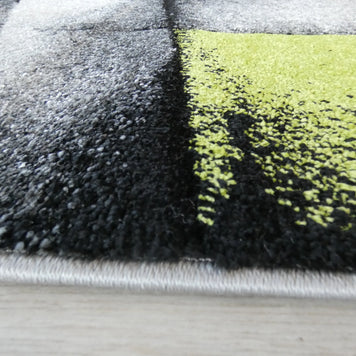 Modern Aroha Abstract Design Turkish Rug in Grey & Green Colour