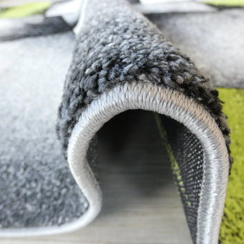 Modern Aroha Abstract Design Turkish Rug in Grey & Green Colour