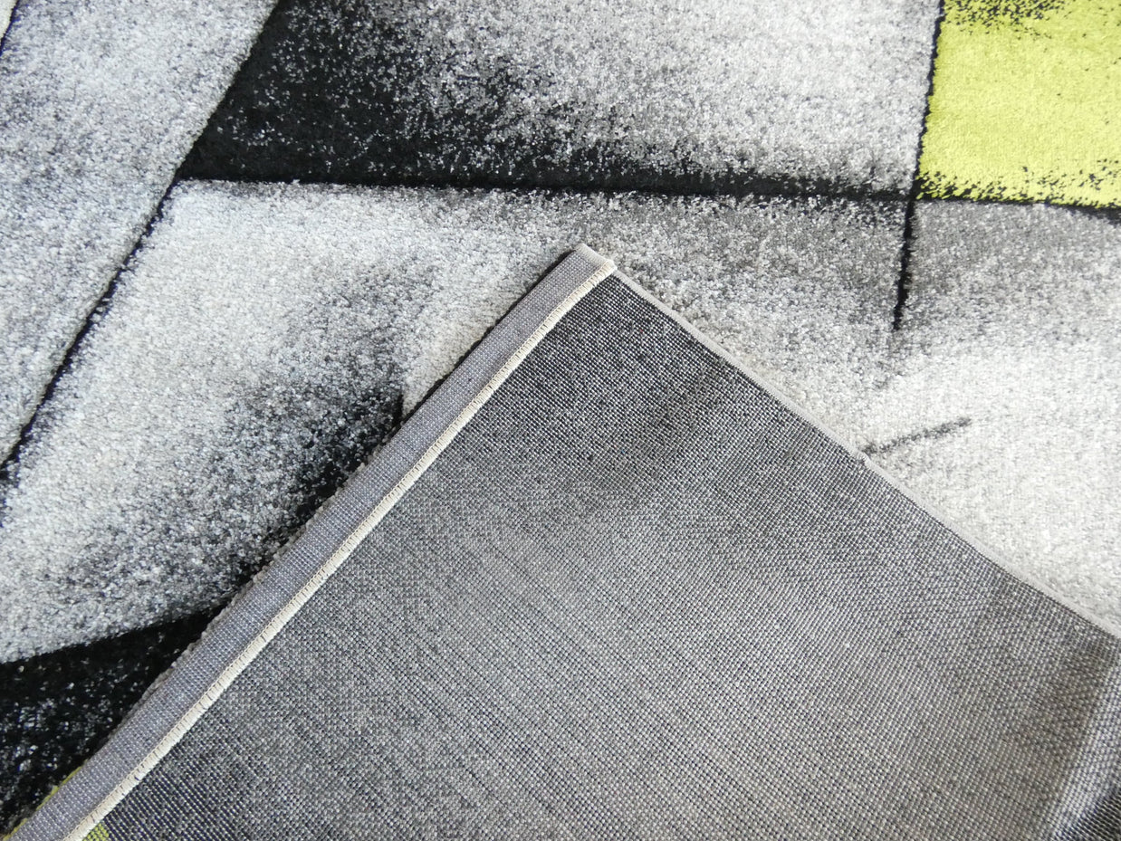 Modern Aroha Abstract Design Turkish Rug in Grey & Green Colour