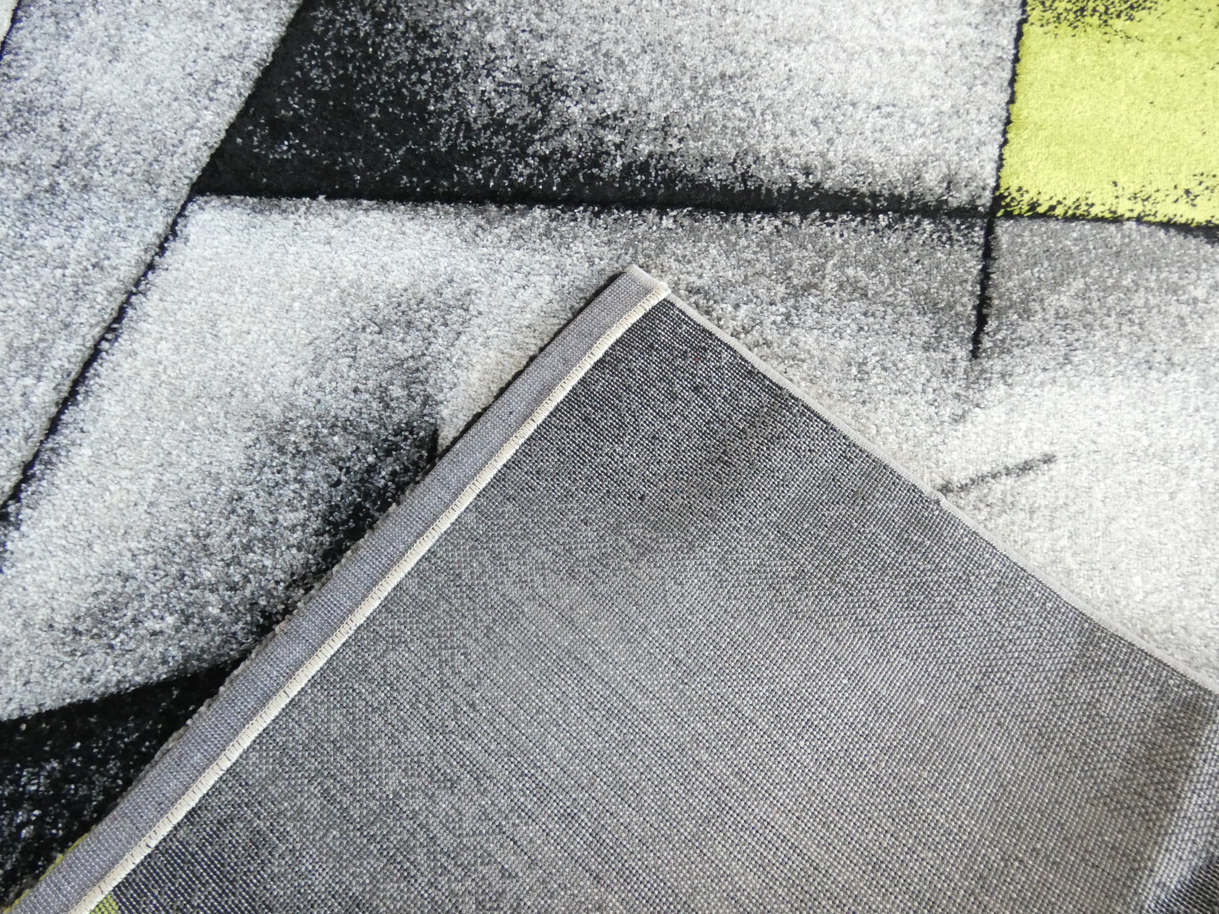 Modern Aroha Abstract Design Turkish Rug in Grey & Green Colour