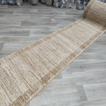 Border Design Hallway Runner Beige Colour Size: 67cm x Cut to Order