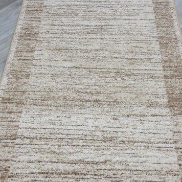Border Design Hallway Runner Beige Colour Size: 67cm x Cut to Order