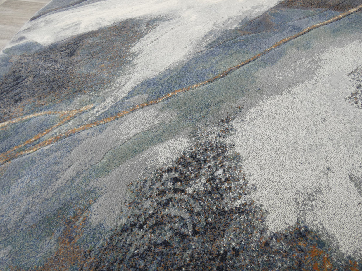 Contemporary Design Oval Argentum Rug