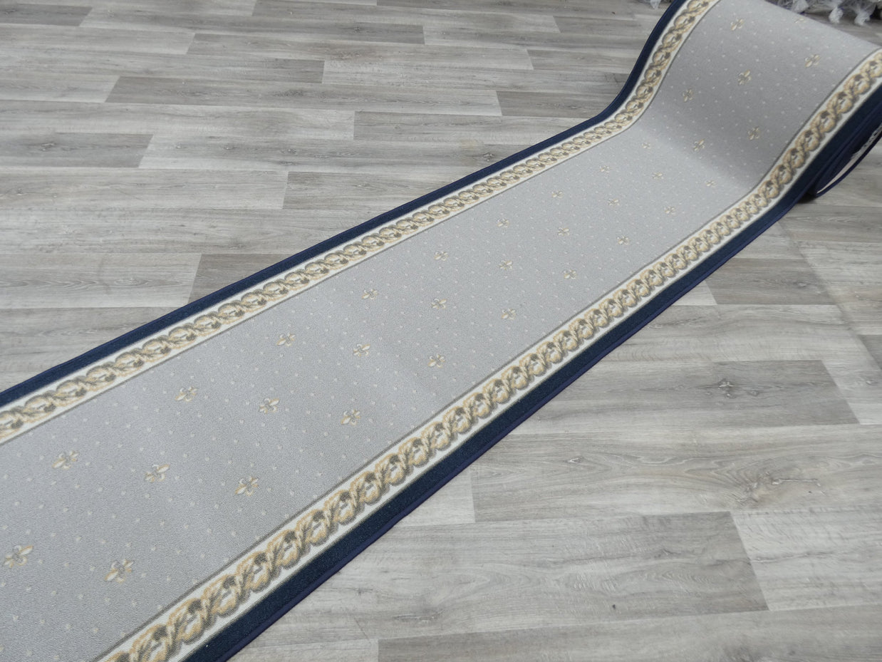 "French Lily" Non Slip Rubber Back Runner 80cm Wide x Cut To Order