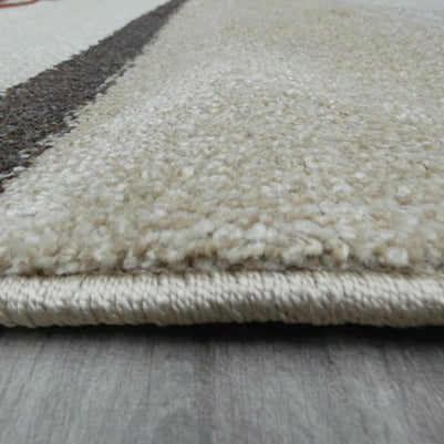 Kimya Collection Modern Block Pattern Rug in Warm Earth Tones – Contemporary Geometric Design